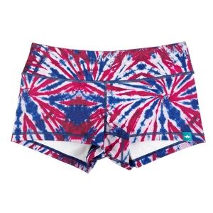 Wodbottom Red White Blue Tie Dye Shorts 2.5" CrossFit Workout Size Medium